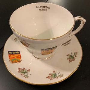 Duchess Bone China England Montreal Quebec Crest & Maple Leaf Teacup & Saucer